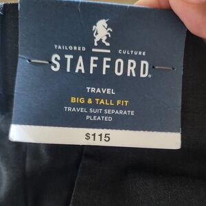 Stafford Black Big & Tall Travel Suit